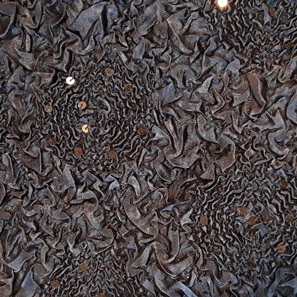 Carole Little Vintage Sleeveless Top Popcorn Sequins Rich Chocolate Brown Size L - Picture 2 of 5